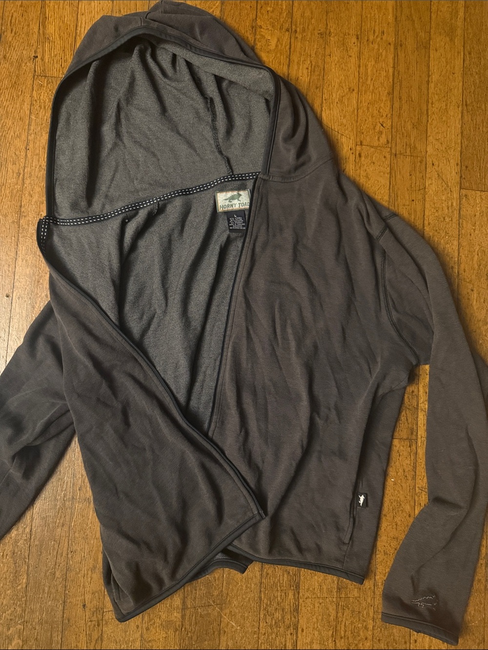 Horny Toad Men's Zip-Up Hooded Sweater — Charcoal Gray